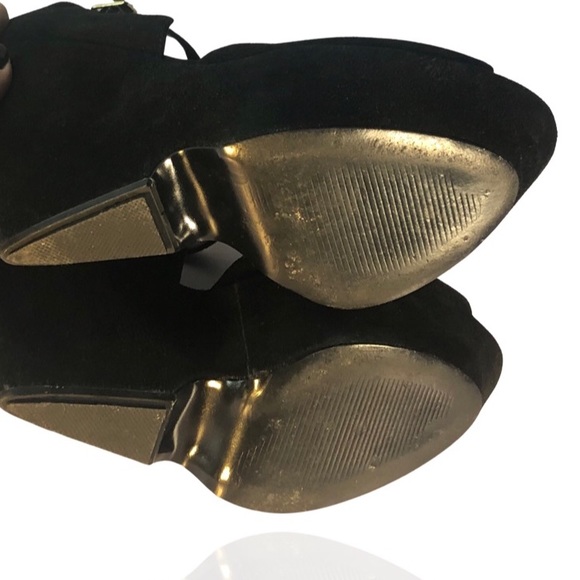 Steve Madden 🅟🅡🅔-🅞🅦🅝🅔🅓 Platform Black Suede Shoes Size 10 US - Picture 8 of 10